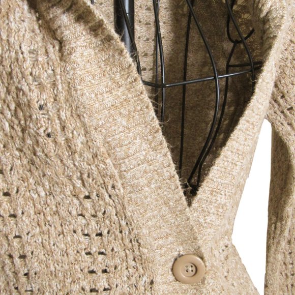 Whimsical Wanderer's Wild Dream: Merona Relaxed Cardigan (S) Rustic Beige V-neck - Picture 12 of 13